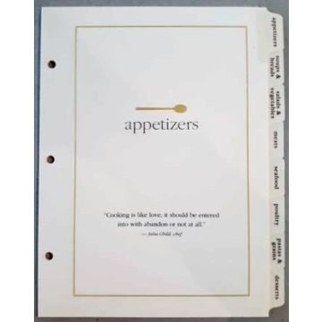 Recipe Tab Divider Set Item # 18783