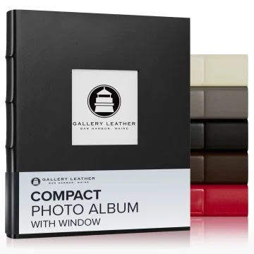Leather Compact Photo Album with Window
