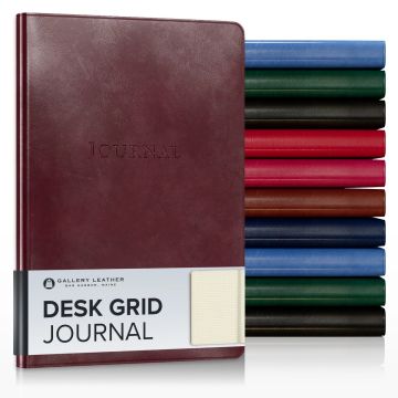 Desk Leather Journal (Grid) - 8" x 5.5"
