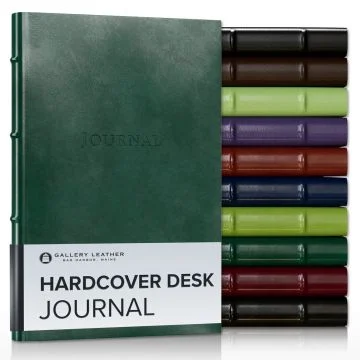 Hardcover Desk Leather Journal (Ruled) - 8" x 5.5"
