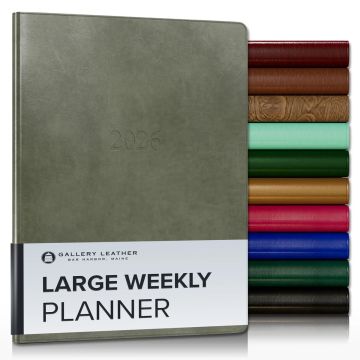 Large Weekly Leather Planner - 9.75" x 7.5"