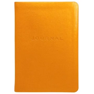 Simulated Leather Travel Journal Ruled - Metal Kid Orange