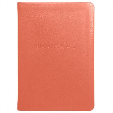 Simulated Leather Travel Journal Ruled - Metal Kid Salmon