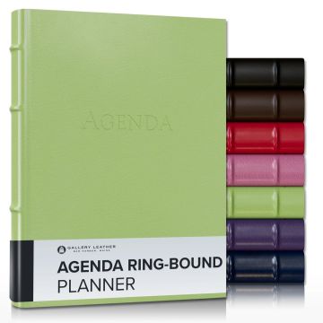 Ring-Bound Leather Planner - 9" x 7"
