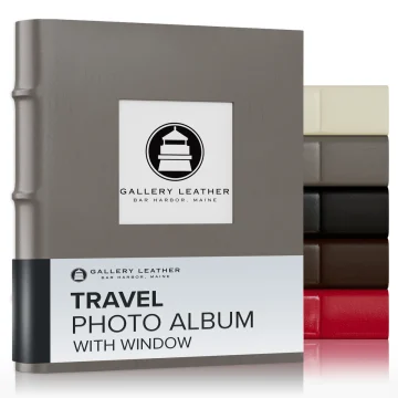 Leather Travel Photo Album with Window