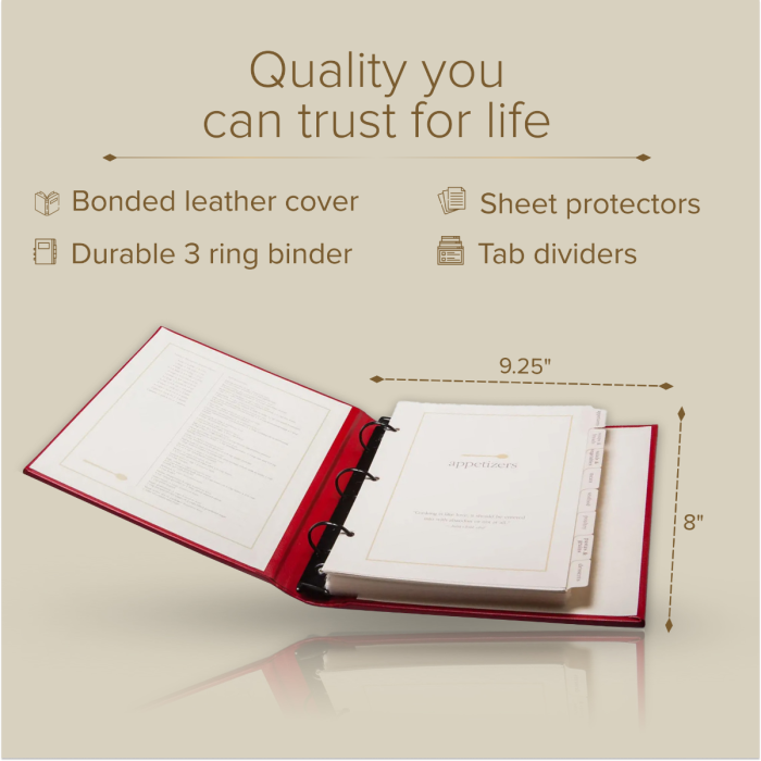 recipe card binder Kitchen Equivalents, Recipe Card Binder, 4x6