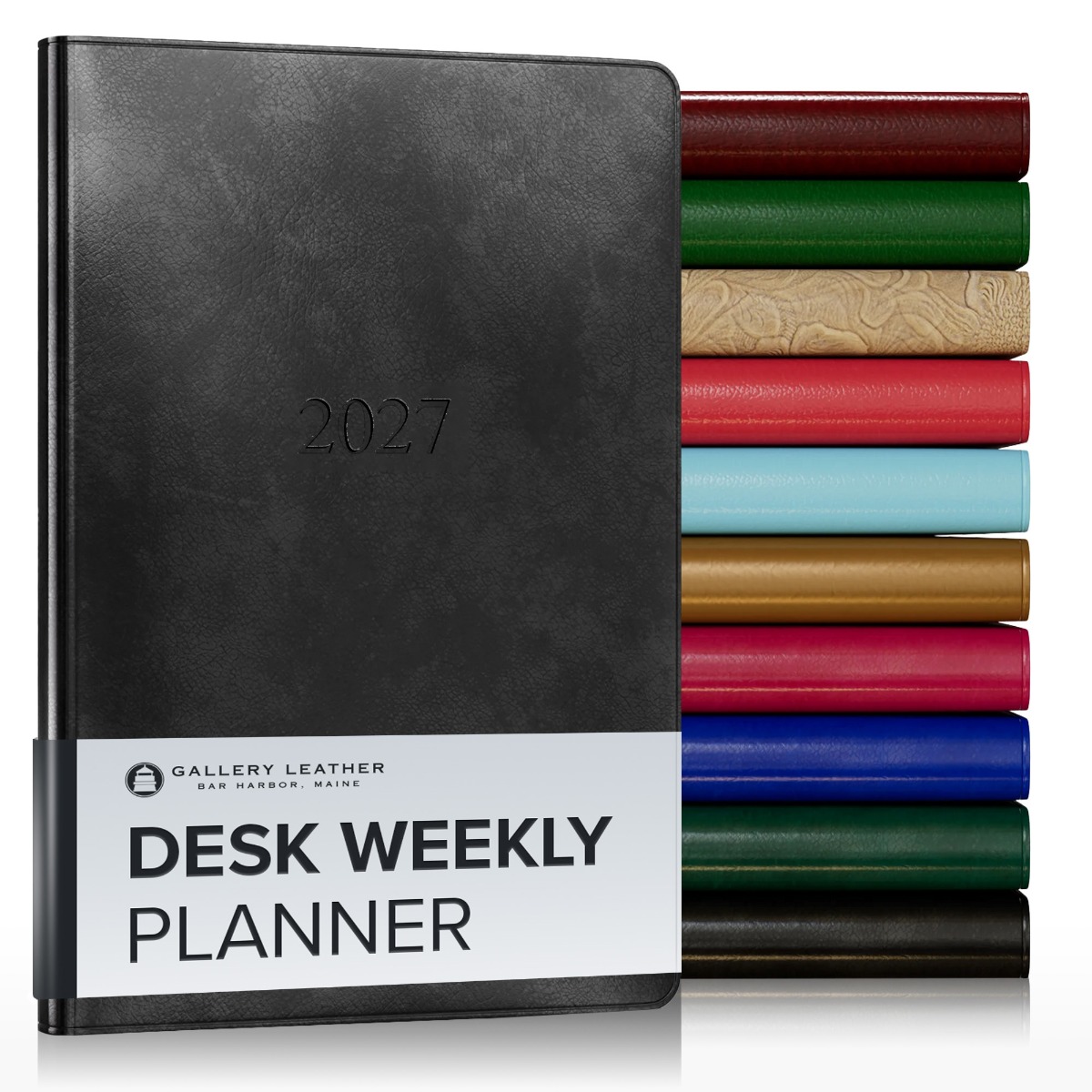 Gallery Leather Desk Weekly Monthly Planner 2027, 12 Months, 8 x 5.5″